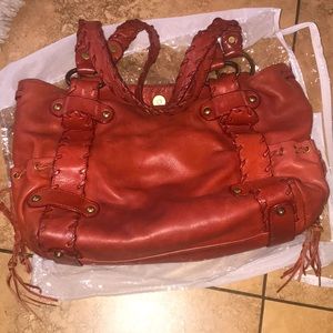 ****SOLD**** Kooba Soft Calf Skin Leather fringe bag (Used), Color: Burnt Red